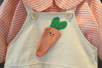 Load image into Gallery viewer, 2 Pieces Set Baby Kid Girls Striped Print Tops And Cartoon Jumpsuits Wholesale 23020606
