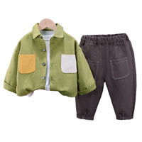 Load image into Gallery viewer, 3 Pieces Set Baby Kid Boys Letters Tops And Color-blocking Shirts And Pants Wholesale 230206102
