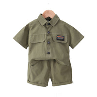 Load image into Gallery viewer, 2 Pieces Set Baby Kid Boys Letters Tops And Solid Color Shorts Wholesale 230206114
