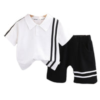Load image into Gallery viewer, 2 Pieces Set Baby Kid Boys Striped Polo Shirts And Shorts Wholesale 230206125
