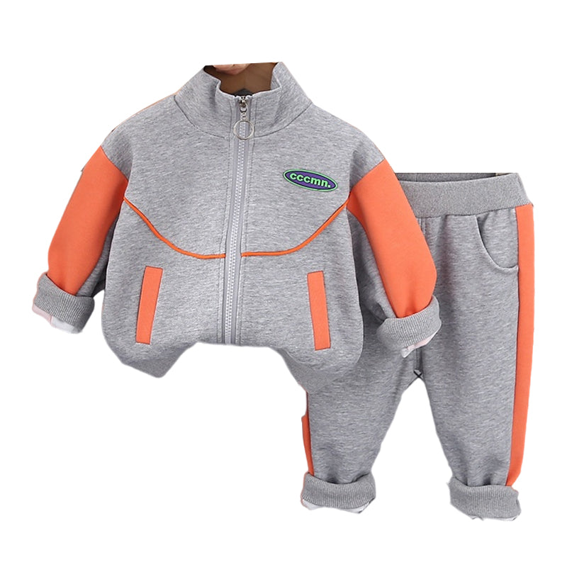 2 Pieces Set Baby Kid Boys Color-blocking Jackets Outwears And Pants Wholesale 230206145