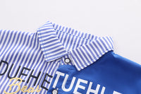 Load image into Gallery viewer, 2 Pieces Set Baby Kid Boys Striped Letters Cartoon Print Shirts And Jeans Wholesale 230206152
