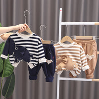 Load image into Gallery viewer, 2 Pieces Set Baby Kid Boys Striped Animals Cartoon Hoodies Sweatshirts And Pants Wholesale 230206170
