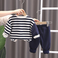 Load image into Gallery viewer, 2 Pieces Set Baby Kid Boys Striped Animals Cartoon Hoodies Sweatshirts And Pants Wholesale 230206170
