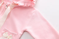 Load image into Gallery viewer, 3 Pieces Set Baby Kid Girls Letters Love heart Checked Tops Bow Jackets Outwears And Solid Color Pants Wholesale 230206203
