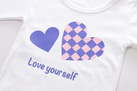 Load image into Gallery viewer, 3 Pieces Set Baby Kid Girls Letters Love heart Checked Tops Bow Jackets Outwears And Solid Color Pants Wholesale 230206203
