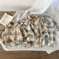 Load image into Gallery viewer, Baby Unisex Checked Rompers Jumpsuits Wholesale 230206215
