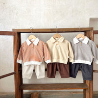 Load image into Gallery viewer, Baby Unisex Solid Color Striped Polo Shirts Wholesale 230206258
