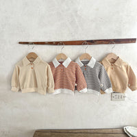 Load image into Gallery viewer, Baby Unisex Solid Color Striped Polo Shirts Wholesale 230206258
