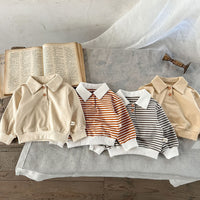 Load image into Gallery viewer, Baby Unisex Solid Color Striped Polo Shirts Wholesale 230206258
