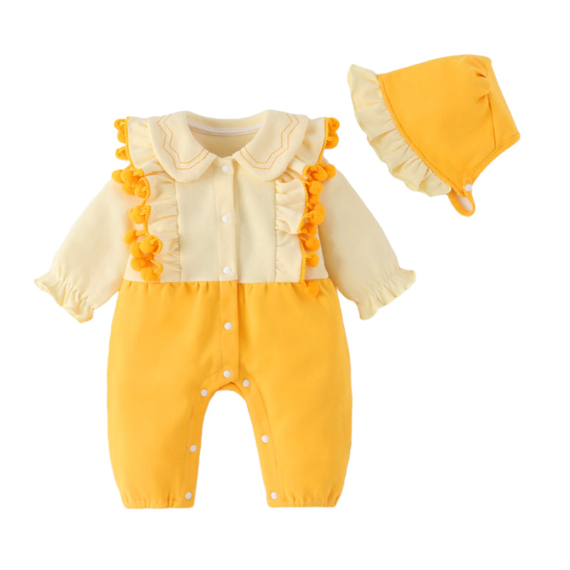 Baby Girls Color-blocking Jumpsuits Wholesale 23020626