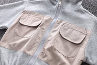 Load image into Gallery viewer, 3 Pieces Set Baby Kid Boys Letters Tops Color-blocking Jackets Outwears And Solid Color Pants Wholesale 230206268
