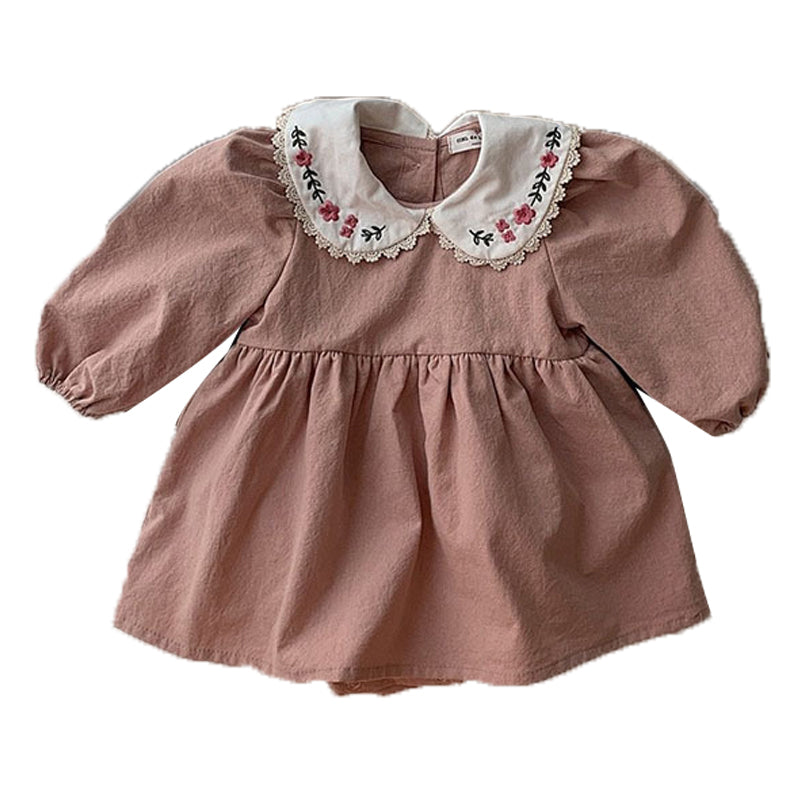 Baby Girls Flower Embroidered Rompers Wholesale 230206277