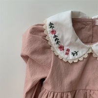 Load image into Gallery viewer, Baby Girls Flower Embroidered Rompers Wholesale 230206277
