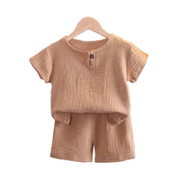 Load image into Gallery viewer, 2 Pieces Set Baby Kid Boys Solid Color T-Shirts And Shorts Wholesale 23020628
