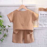 Load image into Gallery viewer, 2 Pieces Set Baby Kid Boys Solid Color T-Shirts And Shorts Wholesale 23020628
