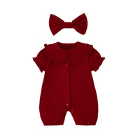 Load image into Gallery viewer, Baby Girls Flower Embroidered Rompers Wholesale 23020629
