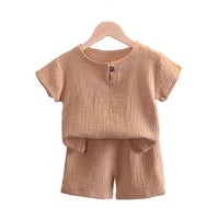 Load image into Gallery viewer, 2 Pieces Set Baby Kid Boys Solid Color T-Shirts And Shorts Wholesale 23020632
