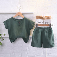 Load image into Gallery viewer, 2 Pieces Set Baby Kid Boys Solid Color T-Shirts And Shorts Wholesale 23020632
