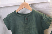 Load image into Gallery viewer, 2 Pieces Set Baby Kid Boys Solid Color T-Shirts And Shorts Wholesale 23020632
