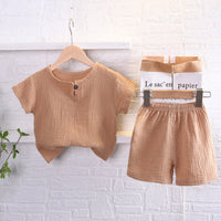 Load image into Gallery viewer, 2 Pieces Set Baby Kid Boys Solid Color T-Shirts And Shorts Wholesale 23020632
