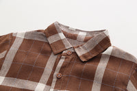 Load image into Gallery viewer, 3 Pieces Set Baby Kid Boys Checked Shirts And Solid Color Jackets Outwears And Pants Wholesale 230206321
