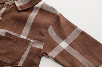Load image into Gallery viewer, 3 Pieces Set Baby Kid Boys Checked Shirts And Solid Color Jackets Outwears And Pants Wholesale 230206321
