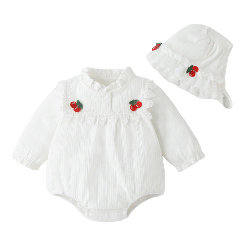 Baby Girls Solid Color Fruit Rompers Wholesale 23020634