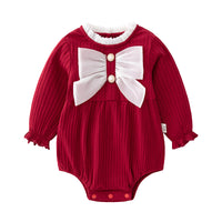 Load image into Gallery viewer, Baby Girls Bow Rompers Wholesale 23020635
