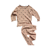 Load image into Gallery viewer, 2 Pieces Set Baby Girls Love heart Polka dots Print Tops And Pants Wholesale 230206350
