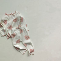 Load image into Gallery viewer, 2 Pieces Set Baby Girls Love heart Polka dots Print Tops And Pants Wholesale 230206350
