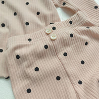 Load image into Gallery viewer, 2 Pieces Set Baby Girls Love heart Polka dots Print Tops And Pants Wholesale 230206350
