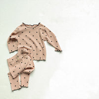 Load image into Gallery viewer, 2 Pieces Set Baby Girls Love heart Polka dots Print Tops And Pants Wholesale 230206350

