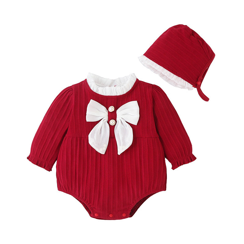 Baby Girls Bow Rompers Wholesale 23020636