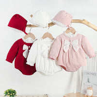 Load image into Gallery viewer, Baby Girls Bow Rompers Wholesale 23020636
