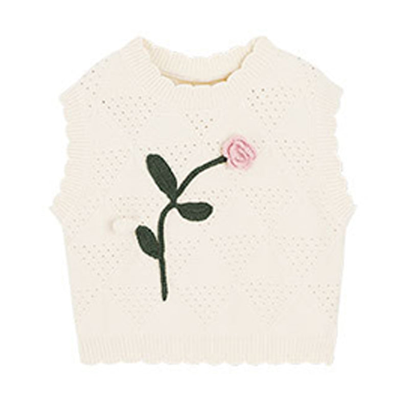 Baby Kid Big Kid Girls Flower Crochet Vests Waistcoats Wholesale 230206373
