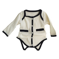 Load image into Gallery viewer, Baby Girls Color-blocking Muslin&amp;Ribbed Rompers Wholesale 230206374
