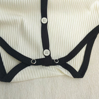 Load image into Gallery viewer, Baby Girls Color-blocking Muslin&amp;Ribbed Rompers Wholesale 230206374
