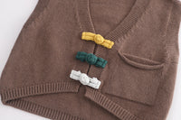 Load image into Gallery viewer, 3 Pieces Set Baby Kid Boys Solid Color Shirts Crochet Vests Waistcoats And Pants Wholesale 230206396
