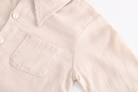 Load image into Gallery viewer, 3 Pieces Set Baby Kid Boys Solid Color Shirts Crochet Vests Waistcoats And Pants Wholesale 230206396
