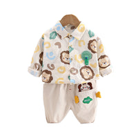 Load image into Gallery viewer, 2 Pieces Set Baby Kid Boys Letters Cartoon Print Shirts And Pants Wholesale 230206403
