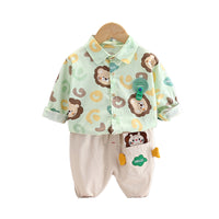 Load image into Gallery viewer, 2 Pieces Set Baby Kid Boys Letters Cartoon Print Shirts And Pants Wholesale 230206403
