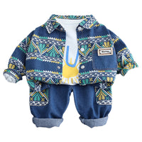 Load image into Gallery viewer, 3 Pieces Set Baby Kid Boys Alphabet Print Tops Graphic Jackets Outwears And Pants Wholesale 230206407
