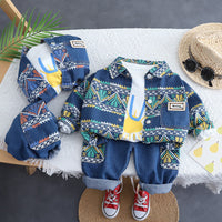 Load image into Gallery viewer, 3 Pieces Set Baby Kid Boys Alphabet Print Tops Graphic Jackets Outwears And Pants Wholesale 230206407
