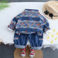Load image into Gallery viewer, 3 Pieces Set Baby Kid Boys Alphabet Print Tops Graphic Jackets Outwears And Pants Wholesale 230206407
