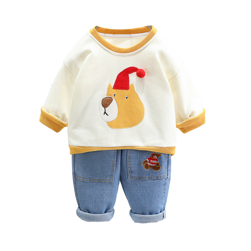 2 Pieces Set Baby Kid Boys Cartoon Print Hoodies Sweatshirts And Pants Wholesale 230206426