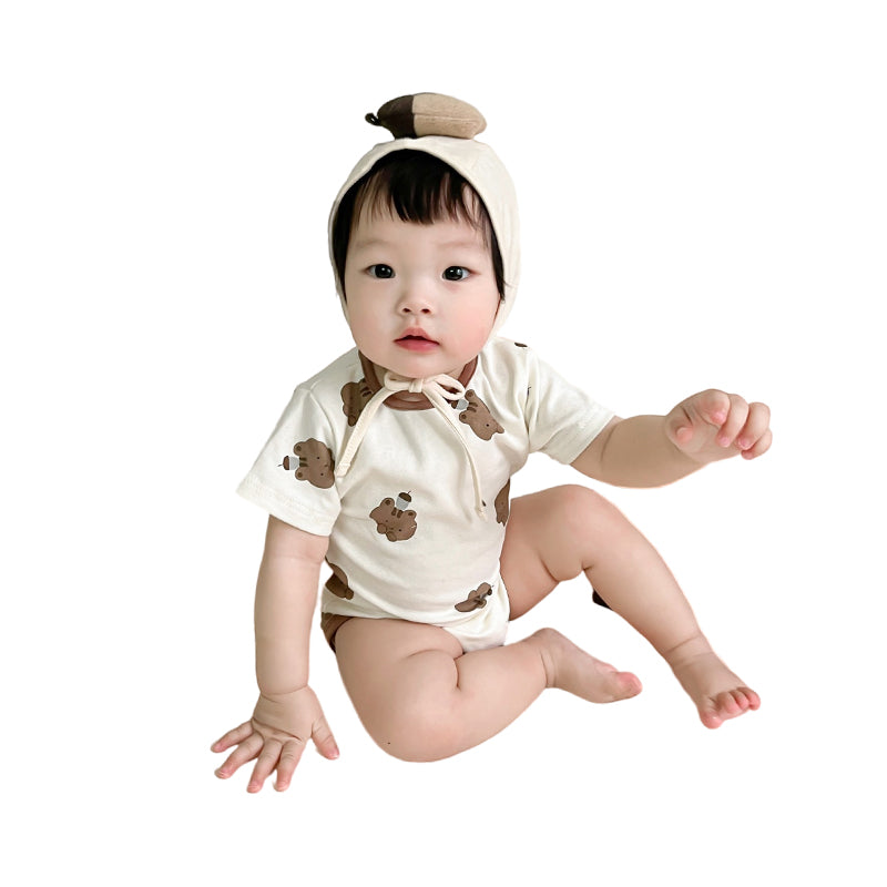 Baby Unisex Cartoon Print Rompers Wholesale 230206429