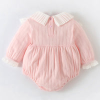 Load image into Gallery viewer, Baby Girls Bow Lace Rompers Wholesale 23020648
