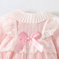 Load image into Gallery viewer, Baby Girls Bow Lace Rompers Wholesale 23020648
