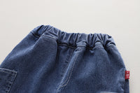 Load image into Gallery viewer, 3 Pieces Set Baby Kid Boys Checked Shirts Cartoon Vests Waistcoats And Letters Jeans Wholesale 230206485
